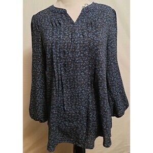 Fun2Fun Stitchfix Women’s Floral Blouse  Blue Size Small